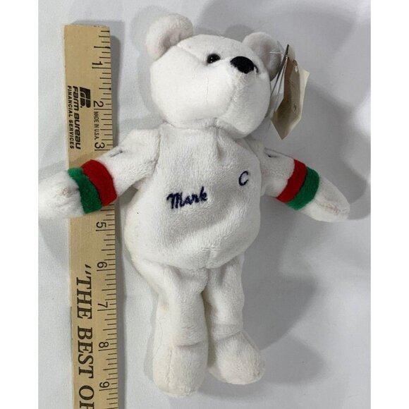 Salvinos Bammers Mark Messier #11 NHL Hockey Plush Bear With Tags 1999 White 9" - Picture 8 of 8
